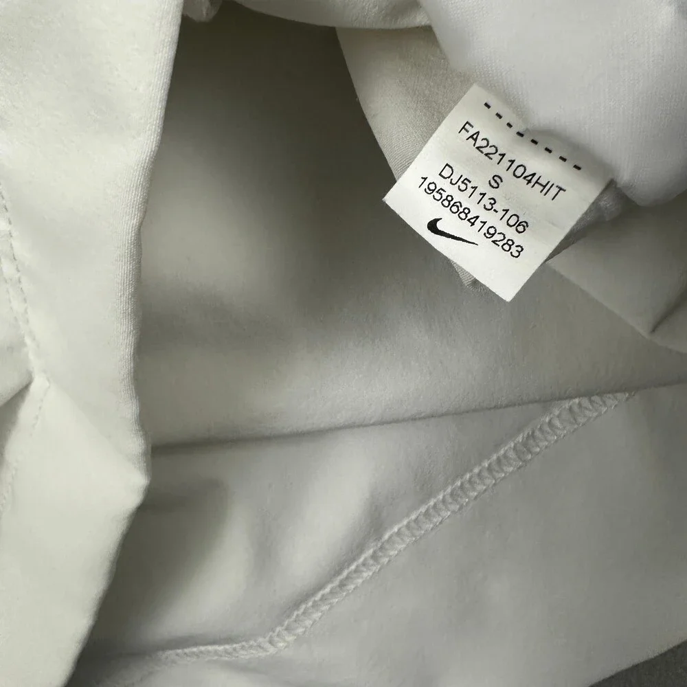 Nike Jacket Men Small White Solid 1/4 Zip Coaches Pullover Pockets Lining S *